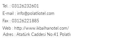 kbalhan Hotel telefon numaralar, faks, e-mail, posta adresi ve iletiim bilgileri